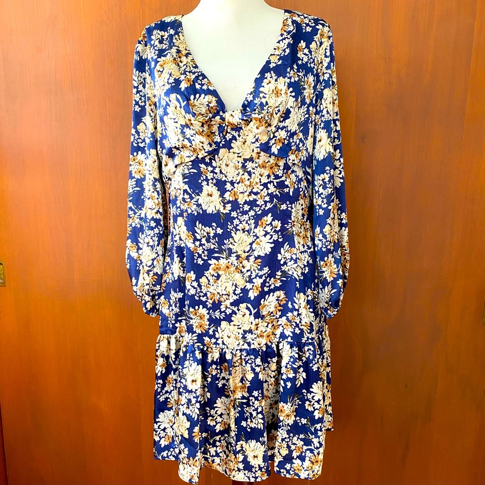 NWT Sage Collective blue floral dress